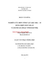Nghiên cứu biến tính vật liệu SBA 15 bằng hợp chất silan và đánh giá hoạt tính hấp phụ (tt) 