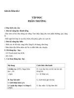 Giáo án Tiếng Việt 2 tuần 2 bài: Tập đọc  Phần thưởng