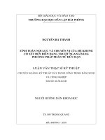 Tính toán nội lực và chuyển vị của hệ khung có xét đến biến dạng trượt ngang bằng phương pháp phần tử hữu hạn   