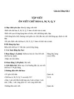 Giáo án Tiếng Việt 2 tuần 34 bài: Tập viết  Ôn cách viết các chữ hoa A, M, N, Q, V ( kiểu 2 )