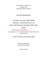 Tổ chức dạy học theo nhóm chương “chất khí” vật lý 10 với sự hỗ trợ của phương tiện trực quan (tt) 