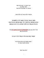 Nghiên cứu khả năng thay đổi của bài toán hình học từ chứng minh sang khảo sát của sinh viên sư phạm toán (tt) 