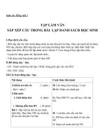 Giáo án Tiếng Việt 2 tuần 3 bài: Tập làm văn  Sắp xếp câu trong bài. Lập danh sách học sinh