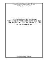 SKKN rèn LUYỆN kỹ NĂNG GIẢI TOÁN CHO học SINH THÔNG QUA GIẢI bài tập về véc tơ TRONG HÌNH học 10 
