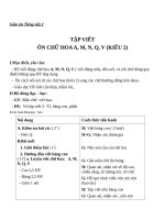 Giáo án Tiếng Việt 2 tuần 34 bài: Tập viết  Ôn cách viết các chữ hoa A, M, N, Q, V ( kiểu 2 )