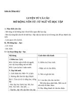 Giáo án Tiếng Việt 2 tuần 2 bài: Luyện từ và câu  Mở rộng vốn từ: Từ ngữ về học tập. Dấu chấm hỏi