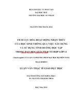 Tích cực hóa hoạt động nhận thức của HS thông qua việc xây dựng và sử dụng tình huống học tập trong dạy học giải tích tổ hợp lớp 11 (tt) 