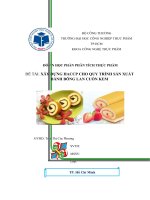 Xây dựng kế hoạch HACCP cho quy trình sản xuất bánh bông lan cuốn kem