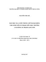 Dạy học sli, lượn trong giờ ngoại khóa cho sinh viên sư phạm tiểu học trường cao đẳng sư phạm lạng sơn 