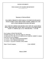 Dạy thuyết trình cho hướng dẫn viên du lịch tiếng pháp theo phương pháp tiếp cận bằng loại hình diễn ngôn và thông qua các tình huống – vấn đề tt tiếng anh 