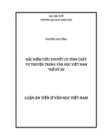 ĐẶC điểm TIỂU THUYẾT có TÍNH CHẤT tự TRUYỆN TRONG văn học VIỆT NAM THẾ kỷ XX 