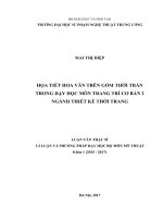 Họa tiết hoa văn trên gốm thời trần trong dạy học môn trang trí cơ bản 2 ngành thiết kế thời trang 