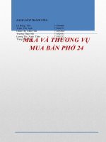 Báo cáo tiểu luận Kinh tế học Kinh doanh: MA và thương vụ mua bán phở 24