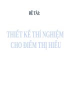 THIẾT KẾ THÍ NGHIỆM  CHO ĐIỂM THỊ HIẾU