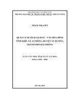 Quản lý di tích lịch sử  văn hóa đình Vĩnh Khê, xã An Đồng, huyện An Dương, thành phố Hải Phòng (Luận văn thạc sĩ)