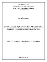 Quản lý xây dựng văn hoá nhà trường tại Học viện Hành chính Quốc gia tt
