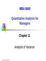 Quantitative Analysis for Managers CHAPTER 11 Analysis of variance