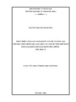 Phát triển năng lực giải quyết vấn đề và sáng tạo cho học sinh thông qua dạy học các chủ đề tích hợp phần kim loại kiềm, kim loại kiềm thổ, nhôm – hóa học 12 
