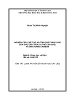 Nghiên cứu chế tạo và tính chất nhạy khí của các cấu trúc dị thể của sno2 và ống nano carbon   NCS quản thị minh nguyệt (tt) 