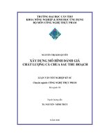 Xây dựng mô hình đánh giá chất lượng cà chua sau thu hoạch 