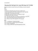 Tổng hợp đề thi thuế quốc tế kỳ 3 năm 2018 