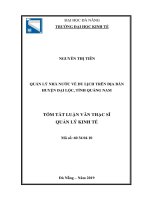 Quản lý nhà nước về du lịch trên địa bàn huyện đại lộc, tỉnh quảng nam 