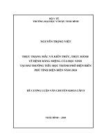 THỰC TRẠNG MẮC VÀ KIẾN THỨC, THỰC HÀNH  VỀ BỆNH RĂNG MIỆNG CỦA HỌC SINH  TẠI HAI TRƯỜNG TIỂU HỌC THÀNH PHỐ ĐIỆN BIÊN PHỦ TỈNH ĐIỆN BIÊN NĂM 2018