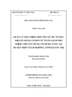 Quản lý nhà nước đối với các dự án đầu tư xây dựng cơ bản từ ngân sách nhà nước cho xây dựng cơ sở hạ tầng tai huyện miền núi đakrông, tỉnh quảng trị 