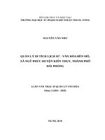 Quản lý di tích lịch sử   văn hóa đền mõ, xã ngũ phúc, huyện kiến thụy, thành phố hải phòng 