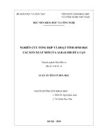 Nghiên cứu tổng hợp và hoạt tính sinh học các dẫn xuất mới của alkaloid dừa cạn 