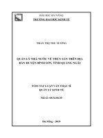 Quản lý nhà nước về thủy sản trên địa bàn huyện bình sơn, tỉnh quảng ngãi 