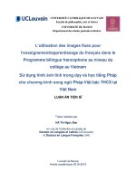 Sử dụng hình ảnh tĩnh trong dạy và học tiếng Pháp cho chương trình song ngữ PhápViệt bậc Trung học cơ sở tại Việt Nam (Luận án tiến sĩ)