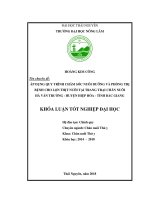 Áp dụng quy trình chăm sóc nuôi dưỡng và phòng trị bệnh cho lợn thịt nuôi tại trang trại chăn nuôi hà văn trường   huyện hiệp hòa   tỉnh bắc giang 