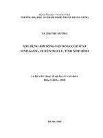 Xây dựng đời sống văn hóa cơ sở xã ninh giang, huyện hoa lư, tỉnh ninh bình 