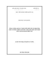 Tăng cường quản lý nhà nước đối với cán bộ, công chức tỉnh u đôm xay, nước cộng hòa dân chủ nhân dân lào 