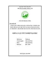 Áp dụng quy trình chăm sóc, nuôi dưỡng và phòng, trị bệnh cho đàn lợn thịt nuôi tại trang trại quân dung, xã thịnh đức   thành phố thái nguyên   tỉnh thái nguyên 