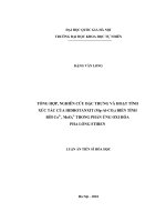 Tổng hợp, nghiên cứu đặc trưng và hoạt tính xúc tác của hidrotanxit (mg al CO3) biến tính bởi co2+, moo42  trong phản ứng oxi hóa pha lỏng stiren 