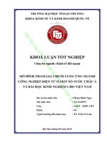 MÔ HÌNH THAM GIA CHUỖI CUNG ỨNG NGÀNH CÔNG NGHIỆP ĐIỆN TỬ Ở MỘT SỐ NƯỚC CHÂU Á VÀ BÀI HỌC KINH NGHIỆM CHO VIỆT NAM