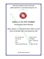 THỰC TRẠNG VÀ GIẢI PHÁP PHÁT TRIỂN NGÀNH CHĂN NUÔI KHI VIỆT NAM THAM GIA TPP