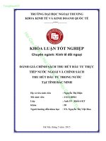 ĐÁNH GIÁ CHÍNH SÁCH THU HÚT ĐẦU TƯ TRỰC TIẾP NƯỚC NGOÀI VÀ CHÍNH SÁCH THU HÚT ĐẦU TƯ TRONG NƯỚC TẠI TỈNH BẮC NINH