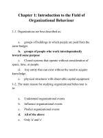 Đề cương trắc nghiệm Hành Vi Tổ Chức (Organizational Behavior) CHƯƠNG 1