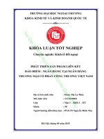 PHÁT TRIỂN SẢN PHẨM LIÊN KẾT BẢO HIỂM - NGÂN HÀNG TẠI NGÂN HÀNG THƯƠNG MẠI CỔ PHẦN CÔNG THƯƠNG VIỆT NAM