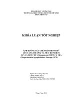 ẢNH HƯỞNG CỦA CHẾ PHẨM BIOMOS®  LÊN TĂNG TRƯỞNG VÀ MỨC ĐỘ NHIỄM    SÁN LÁ ĐƠN CHỦ (Monogenean) TRÊN CÁ TRA  (Pangasianodon hypophthalmus Sauvage, 1878) 