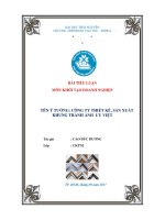 Tiểu luận môn Khởi Tạo Doanh Nghiệp_8,5 điểm