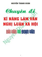 PHÁT TRIỂN kĩ NĂNG làm văn NGHỊ LUẬN xã hội 