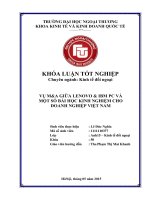 VỤ M&A GIỮA LENOVO & IBM PC VÀ MỘT SỐ BÀI HỌC KINH NGHIỆM CHO DOANH NGHIỆP VIỆT NAM