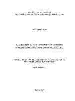 Dạy học phân môn hát dân ca cho sinh viên sư phạm tại trường cao đẳng sư phạm gia l 