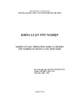   NGHIÊN CỨU QUY TRÌNH CÔNG NGHỆ VÀ CHẾ BIẾN   THỬ NGHIỆM SẢN PHẨM CÁ LÓC XÔNG KHÓI   
