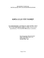     XÁC ĐỊNH ĐỘ ĐỘC CẤP TÍNH CỦA MỘT SỐ HÓA CHẤT  XỬ LÝ KÝ SINH TRÙNG TRÊN CÁ TRA (Pangasianodon  hypophthalmus)  VÀ CÁ LĂNG NHA (Mystus wyckioides)     