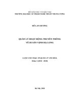 Quản lý hoạt động truyền thông về di sản vịnh hạ long 